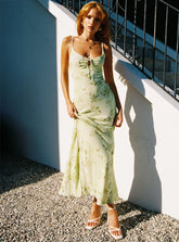 Lauraline Maxi Dress Green / Floral Petite
