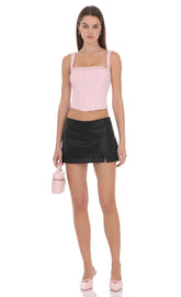 Alicia Faux Leather Skort