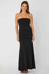 Black Strapless Maxi Dress