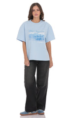 LA Graphic T-Shirt in Light Blue