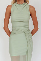 Girl's Night Waist Sash Maxi Dress Sage