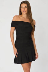 Black Off Shoulder Dress Mini