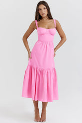french pink midi sundress