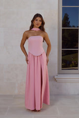 Polished Perfection Strapless Maxi Dress Pink