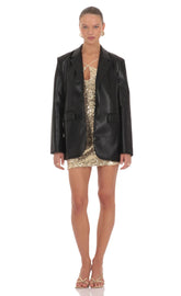 Maria Faux Leather Blazer