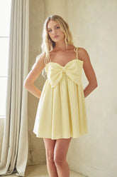Bebe Button-Up Bow Mini Dress