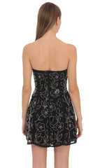 Gia Embellished Mini Dress in Black