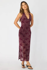 Red Bodycon Dress Halter Neck