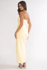 Paradisa Strapless Ruched Maxi Dress Banana