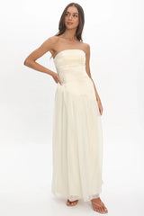 Karielle Asymmetric Drop Waist Maxi Dress Butter
