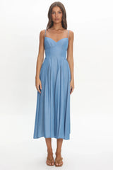 Take It All Cami Strap Midi Dress Light Blue