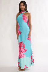 Risha Scarf Maxi Dress Lily Hot Pink