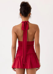 Esme Mini Dress - Red Magenta