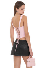 Alicia Faux Leather Skort