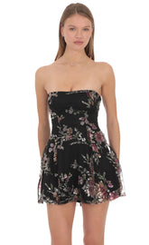 Melody Sequin Mini Dress in Black