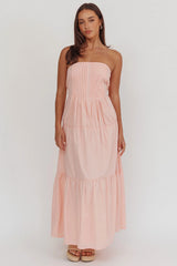 Deisa Pintuck Pleat Maxi Dress Cheek