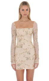 Elsinara Beaded Mini Dress