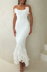 Dancing Petals Maxi Dress Off White