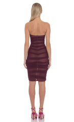 Velara Mesh Strapless Midi Dress