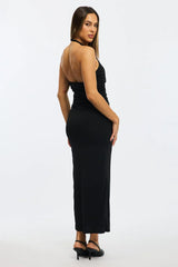 Black Bodycon Dress Halter Neck