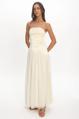 Karielle Asymmetric Drop Waist Maxi Dress Butter
