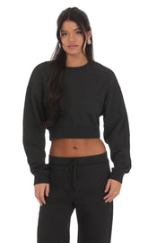 Cropped Jumper in Black