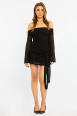 Black Off Shoulder Dress Long Sleeve