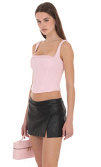 Alicia Faux Leather Skort