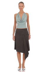 Lila Suede Midi Skirt