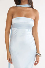 Lior Detachable Shoulder Maxi Dress Blue