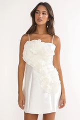 Cosmique 3D Ruffle Design Mini Dress White