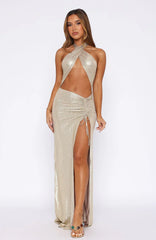 Oh So Golden Maxi Dress Champagne