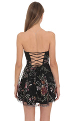 Melody Sequin Mini Dress in Black