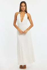 White Maxi Dress Halter Neck