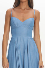 Take It All Cami Strap Midi Dress Light Blue