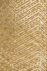 Embellished Cowl-Neck Maxi Dress in Gold