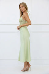 Radiate Positivity Halter Lace Maxi Dress Sage
