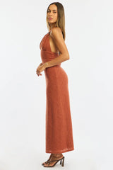 Orange Bodycon Dress Sleeveless