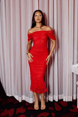 Red Bodycon Dress Mesh