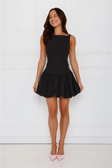 Burst Of Joy Bubble Mini Dress Black