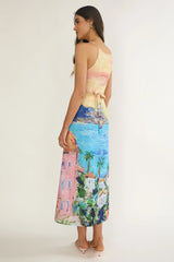 No Ordinary Girl Tied Back Maxi Dress Euro Print