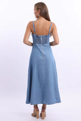 Blue Midi Dress Strappy