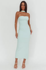 Luna Sol Reverse Halter Maxi Dress Mint