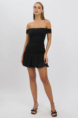 Black Bubble Dress Off Shoulder