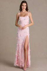 Premium Embellished Corset Gown in Baby Pink