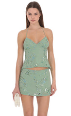 Mireya Embellished Halter Top
