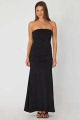 Black Strapless Maxi Dress