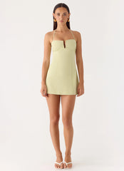 Leah Halter Mini Dress - Sage