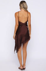 Behind The Light Lace Mini Dress Chocolate