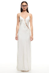 LIONESS About A Girl Maxi Dress Porcelain Polka